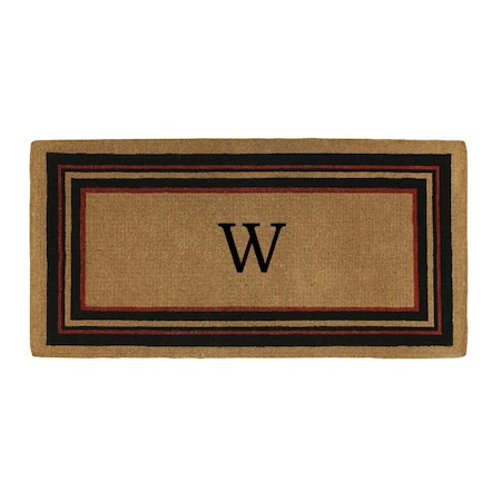 Calloway Mills Monogram Door Mat, Natural, Black, Red, 24 in W x 36 in L 180062436W